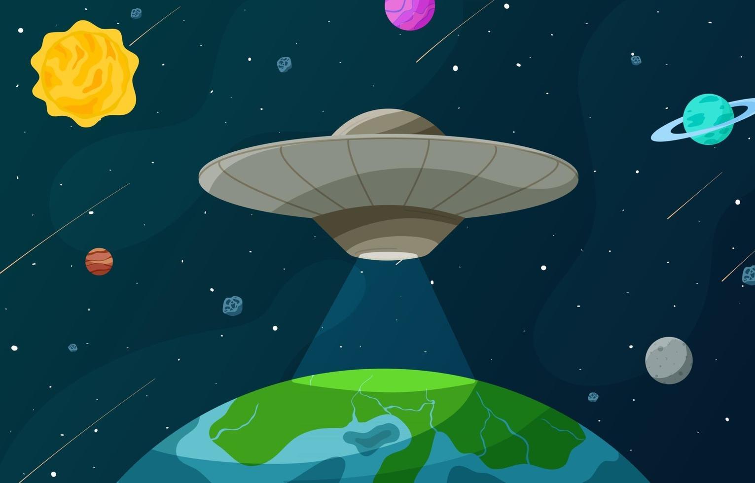 Ufo Above The Earth vector