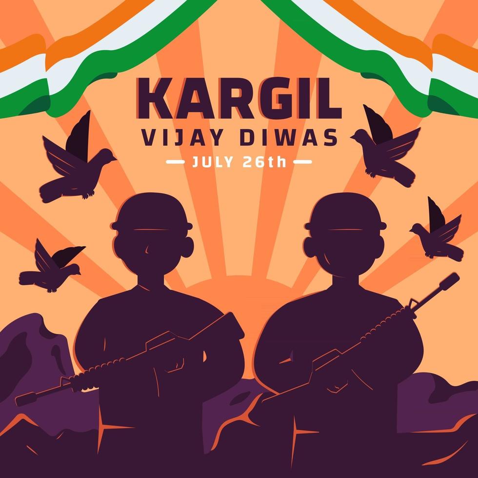 Kargil Vijay Diwas Concept vector