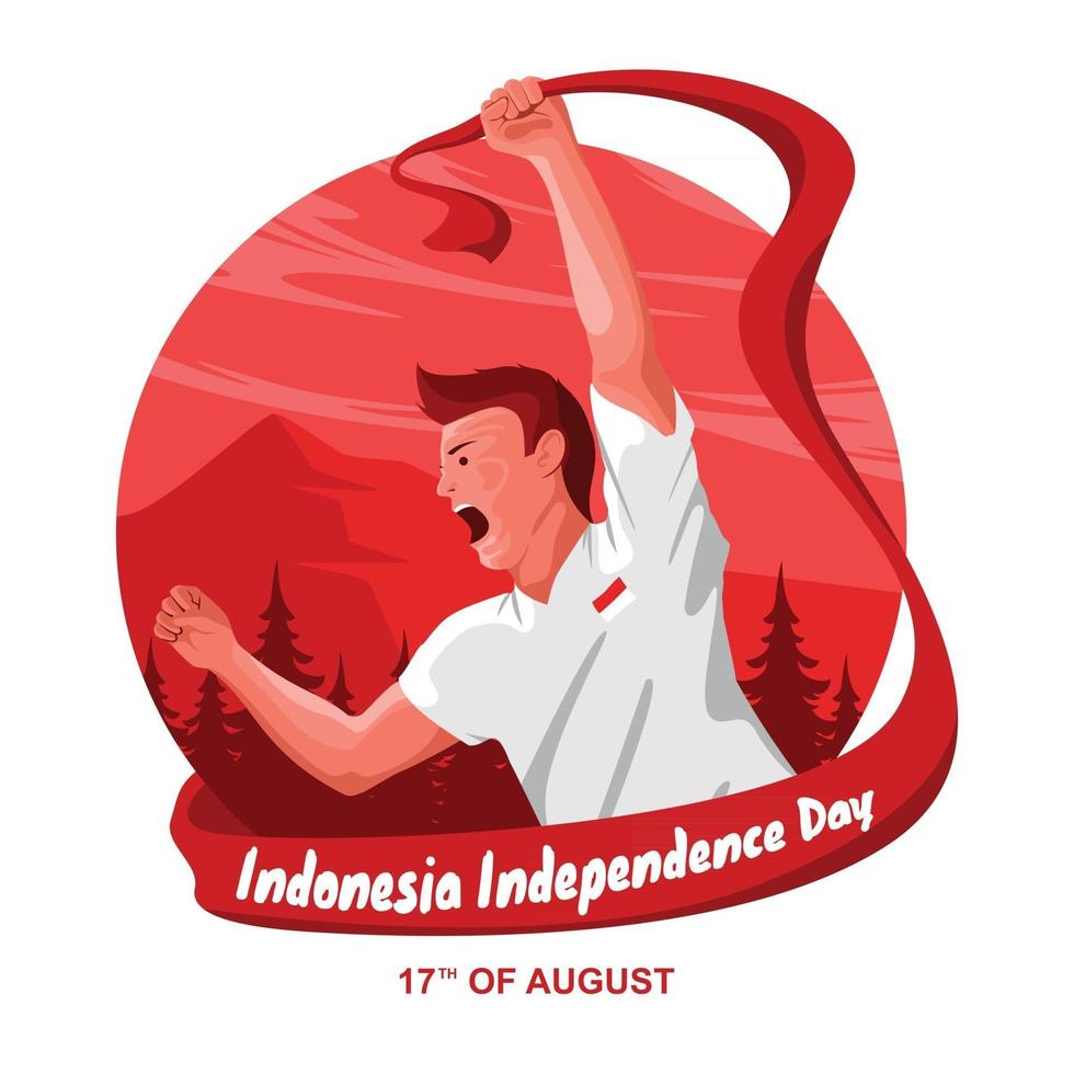 Celebrating Indonesia Independence Day vector