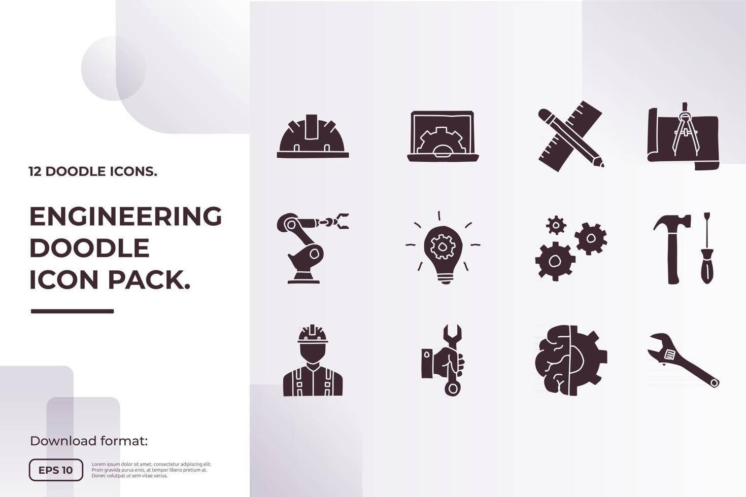 Concepto de icono de doodle relacionado con la ingeniería y la arquitectura para la ilustración de vector de servicio industrial, mantenimiento, fabricación, negocios