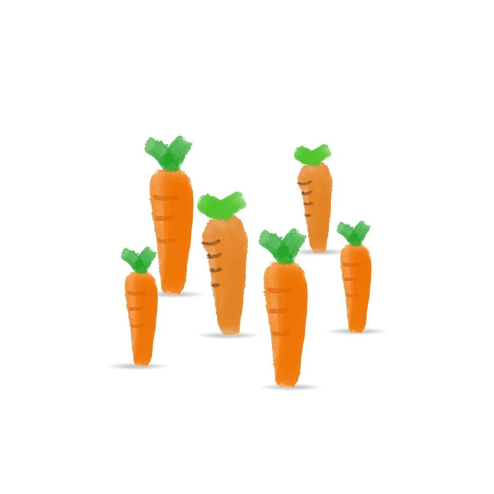 Ilustración de vector de zanahoria de dibujos animados aislado. Imágenes prediseñadas de zanahoria para tarjetas de felicitación, aniversarios, banners web, medios sociales e impresos