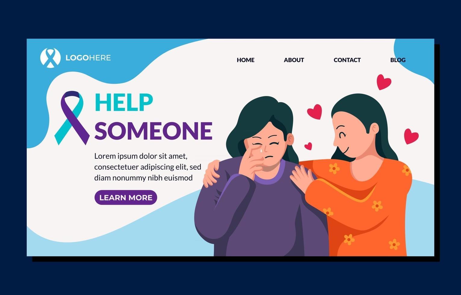 Suicide Prevention Landing Page vector