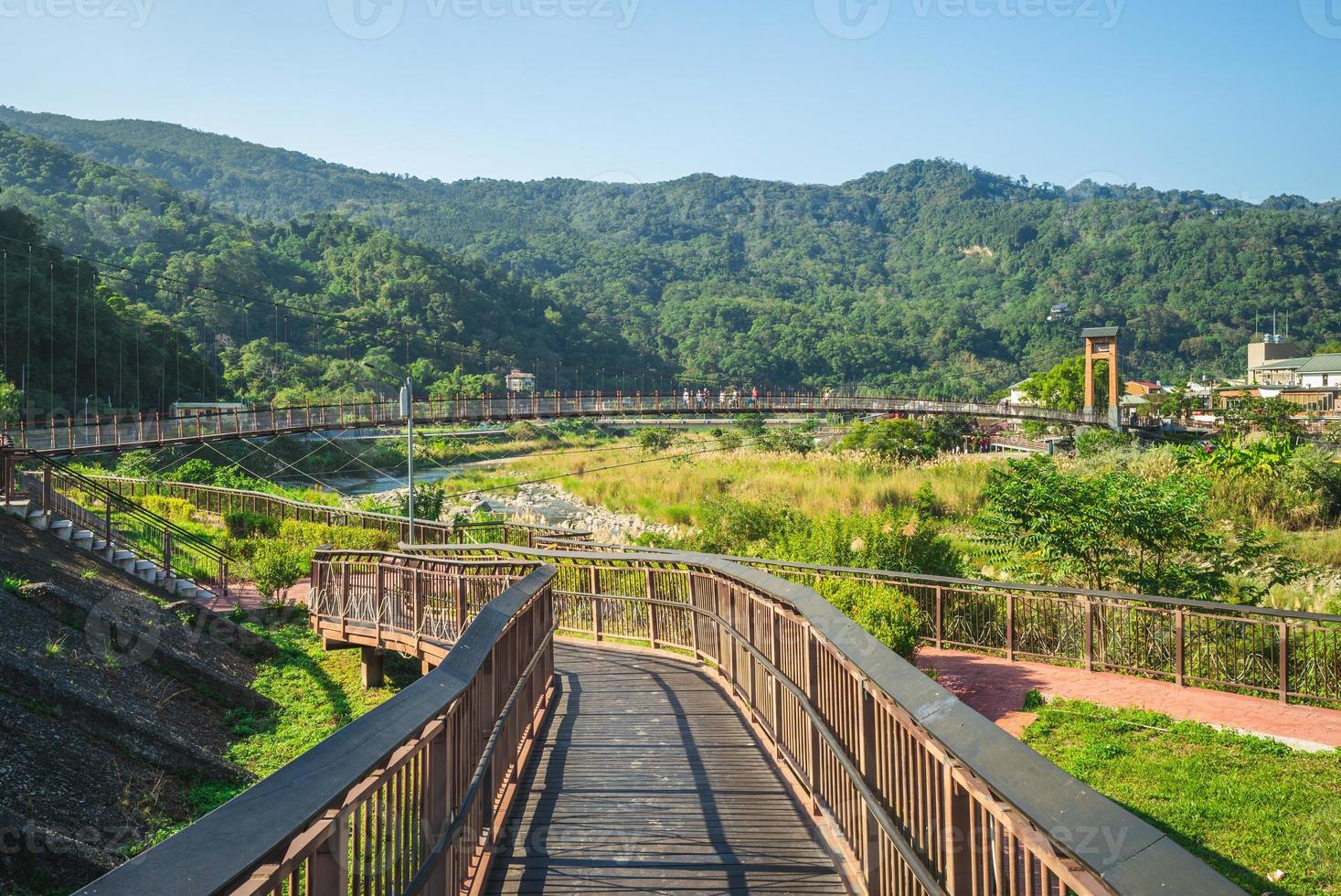 paisaje del parque ribereño de nanjiang en el municipio de nanzhuang, taiwán foto