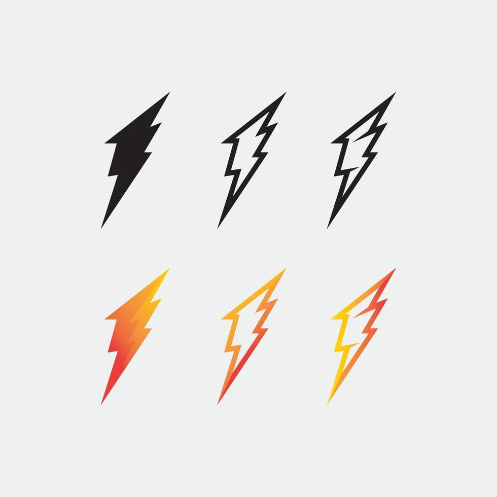 Flash eléctrico vector relámpago icono logotipo y símbolos diseño e ilustración