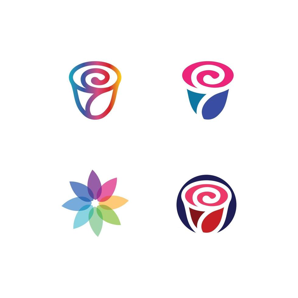 conjunto de flores vector logo y diseño para diseño de negocios icono de jardín naturaleza y belleza flor