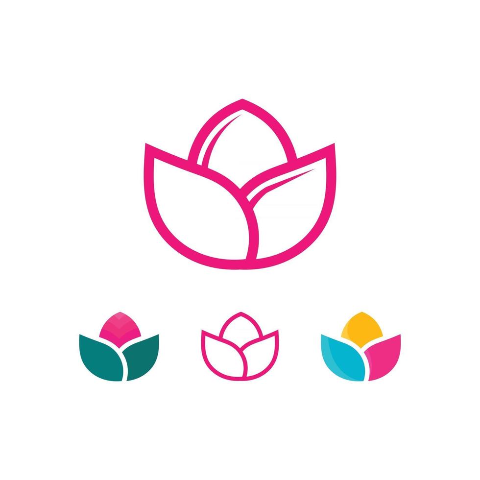 conjunto de flores vector logo y diseño para diseño de negocios icono de jardín naturaleza y belleza flor