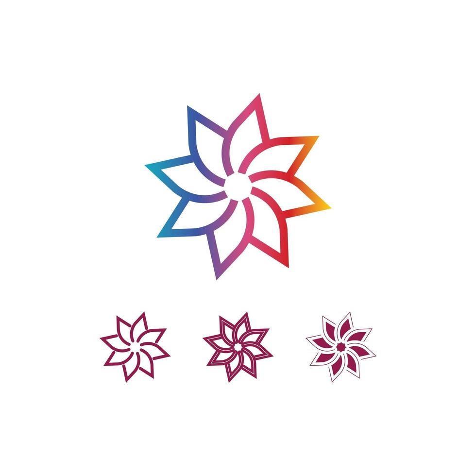 conjunto de flores vector logo y diseño para diseño de negocios icono de jardín naturaleza y belleza flor