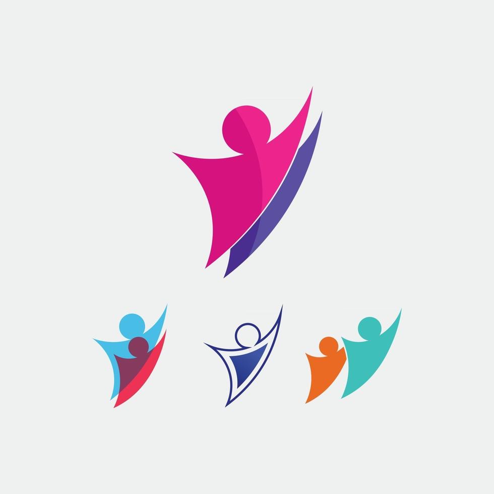 logo de la comunidad personas trabajan en equipo y negocio vector logo y diseño grupo familia