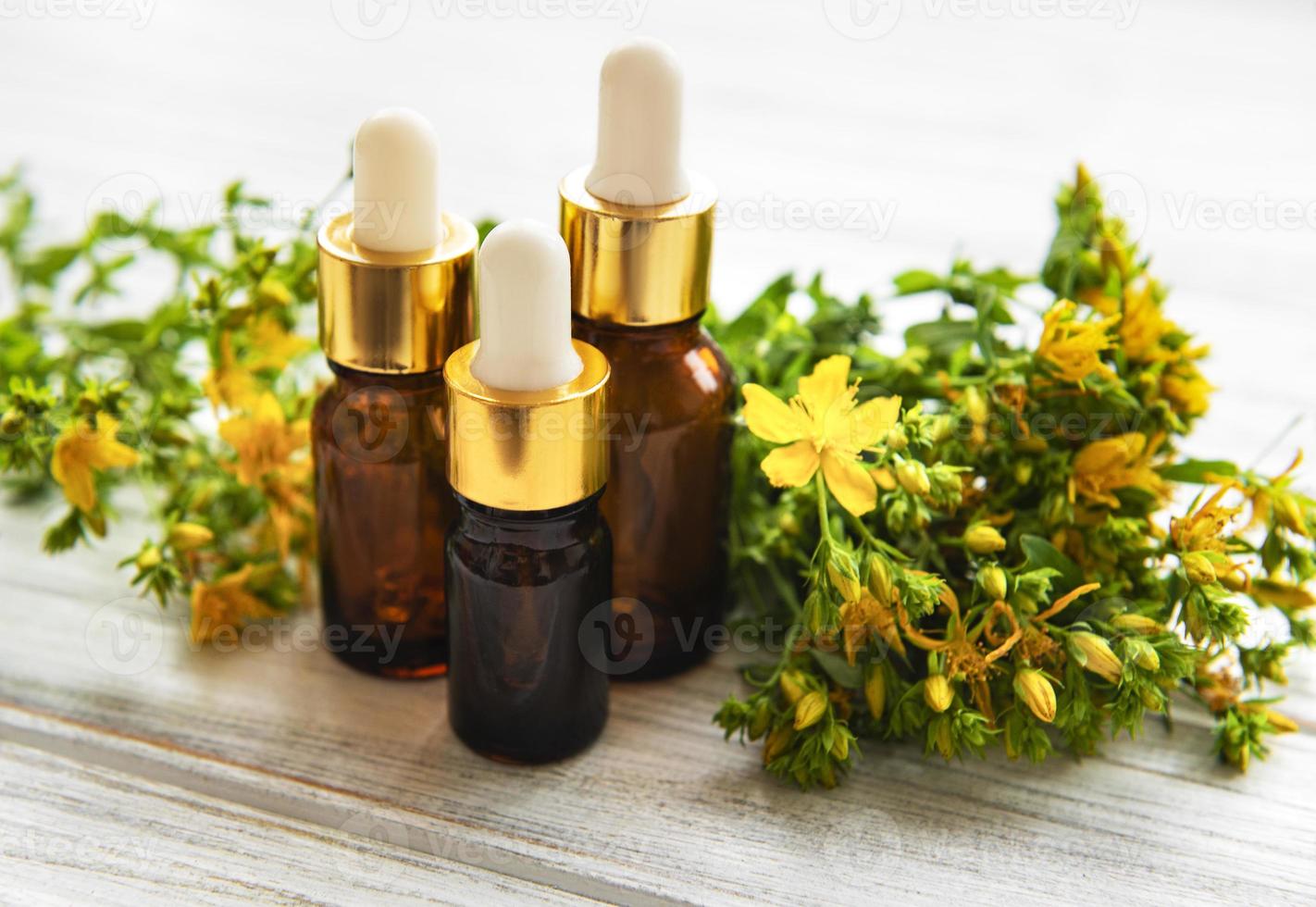 Bottles with St. John's wort extract photo