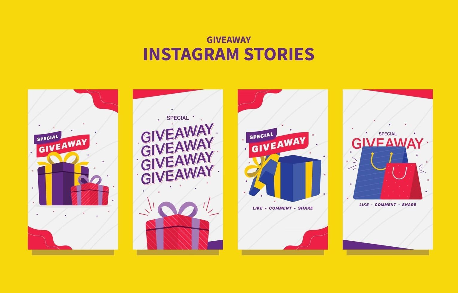 Giveaway Template for Social Media Story vector