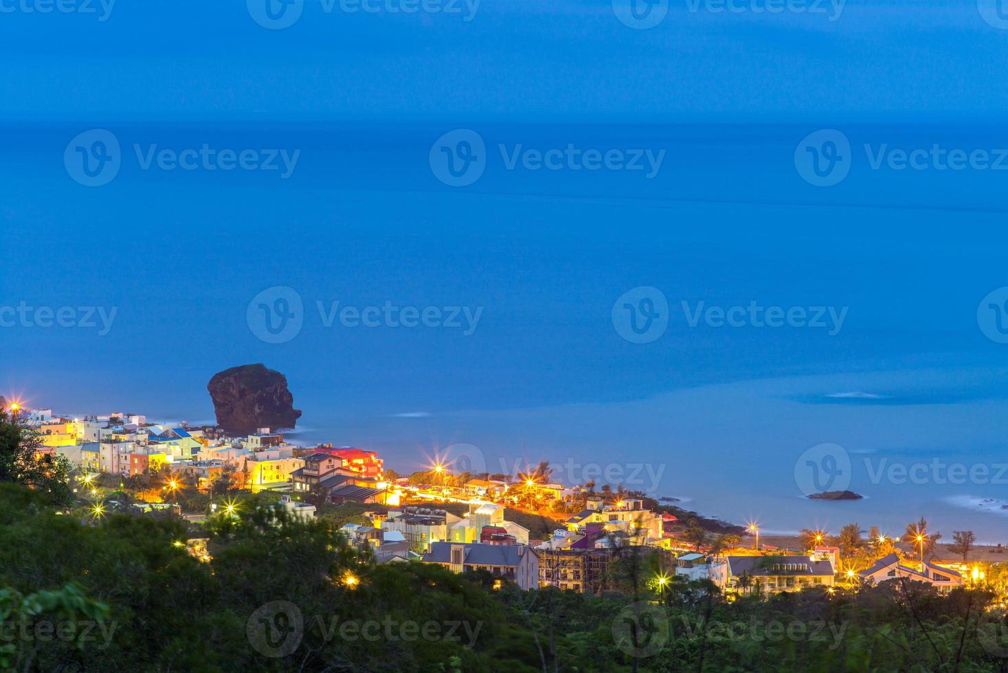 Night view of the street in Kenting, Taiwan photo