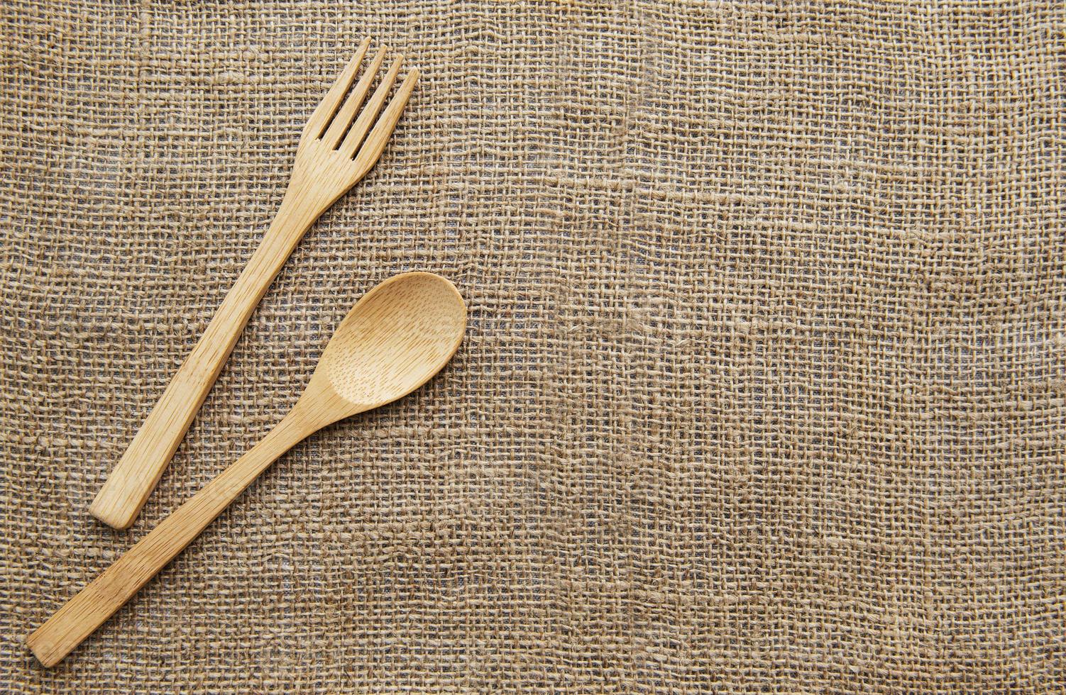 Wooden spoon and fork photo