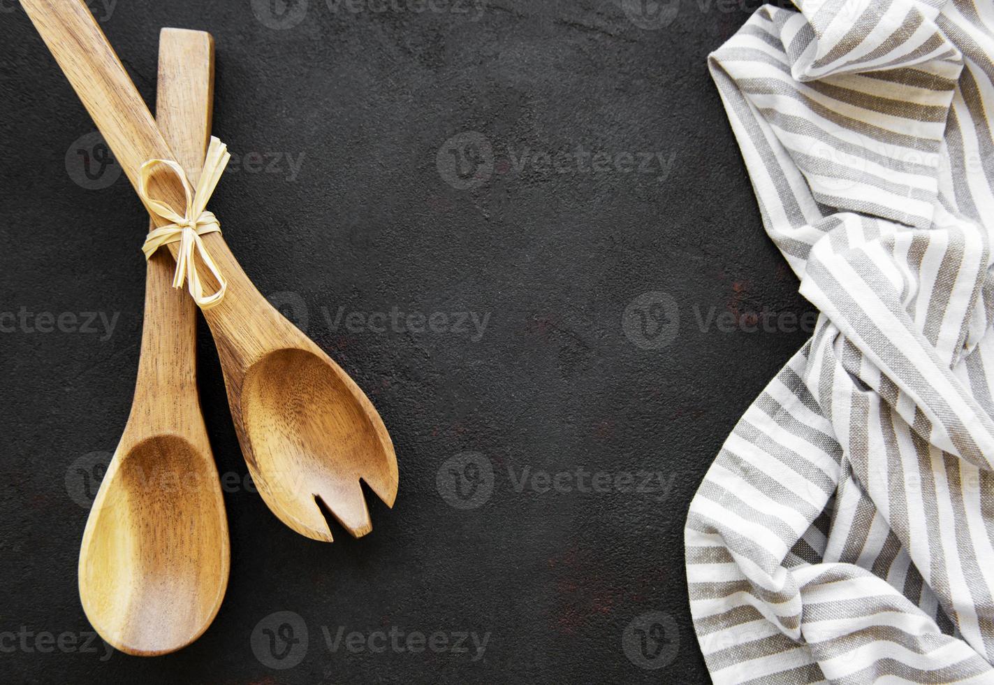 Two wooden salat spoons photo