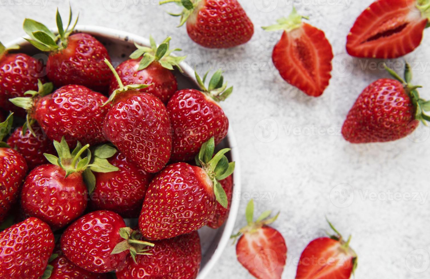 Fresh ripe delicious strawberries photo