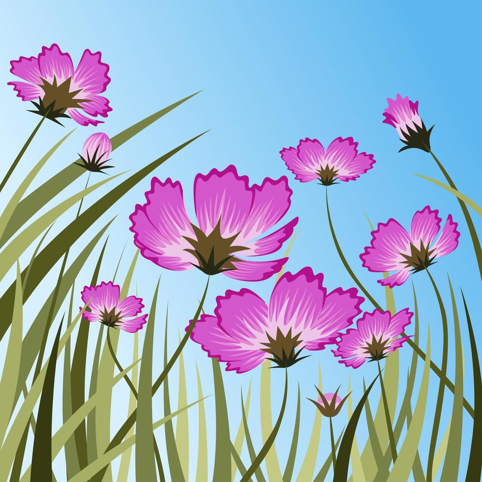 Blooming Flower Background Concept vector