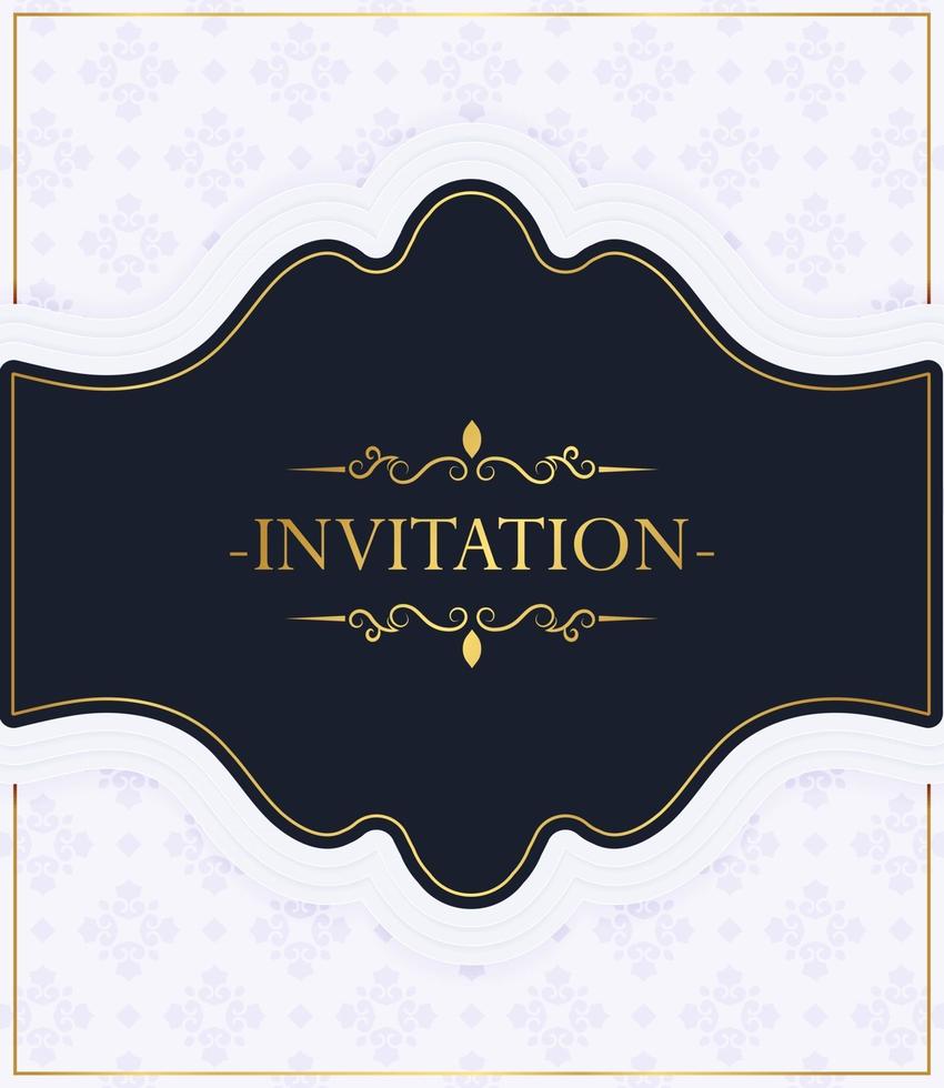 elegant blue pattern style invitation vector