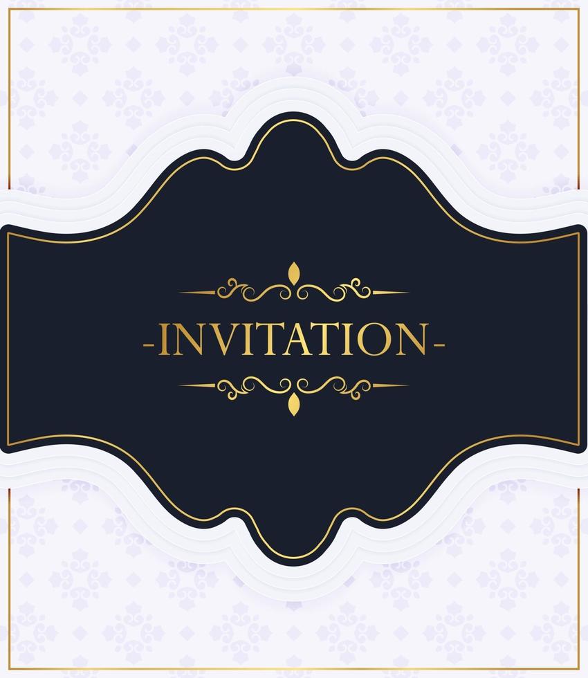 elegante invitación de estilo patrón azul vector