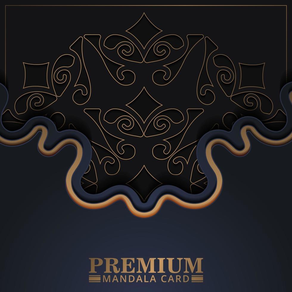 cubierta y tarjeta premium estilo mandala vector