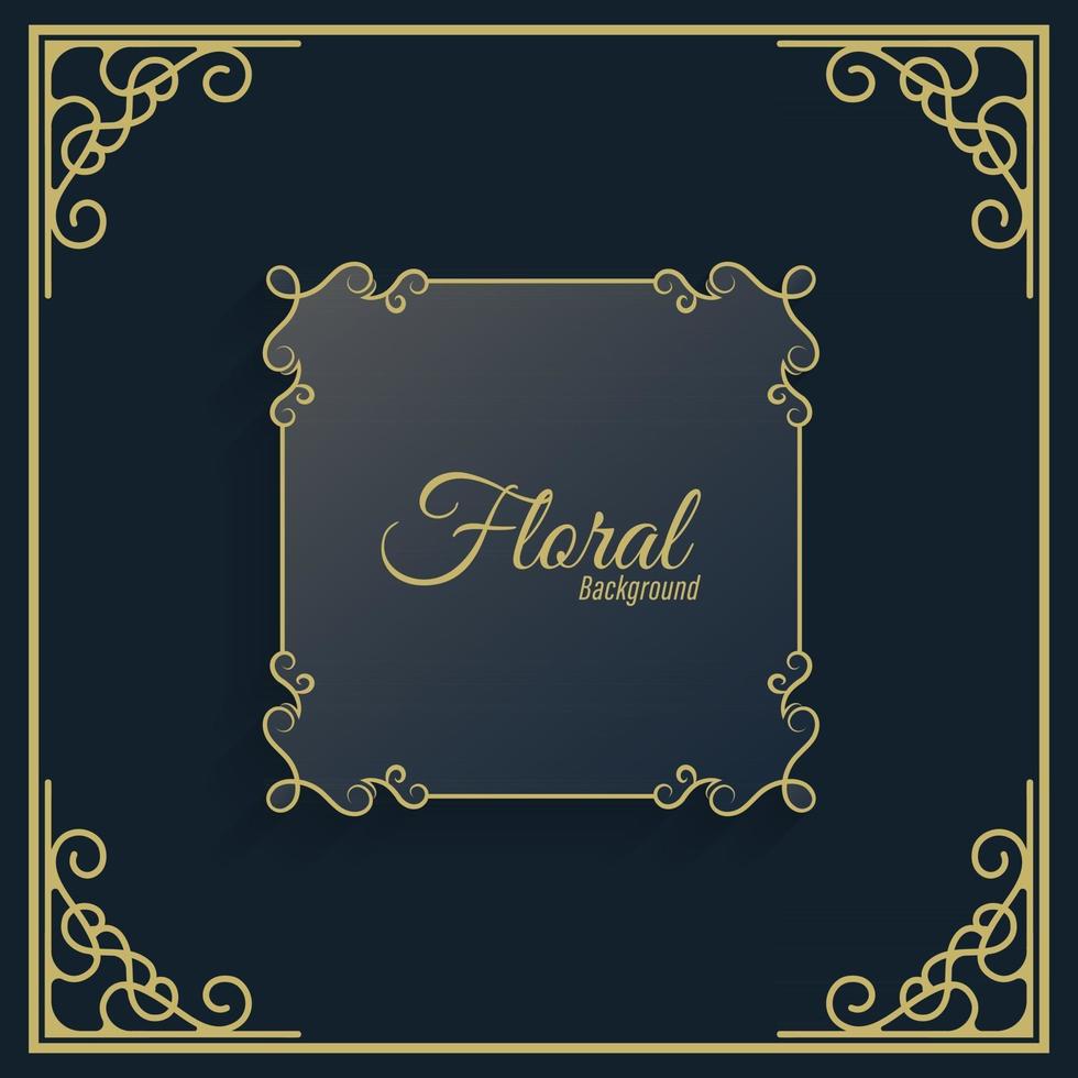 cartel de diseño decorativo de marco floral ornamental vector