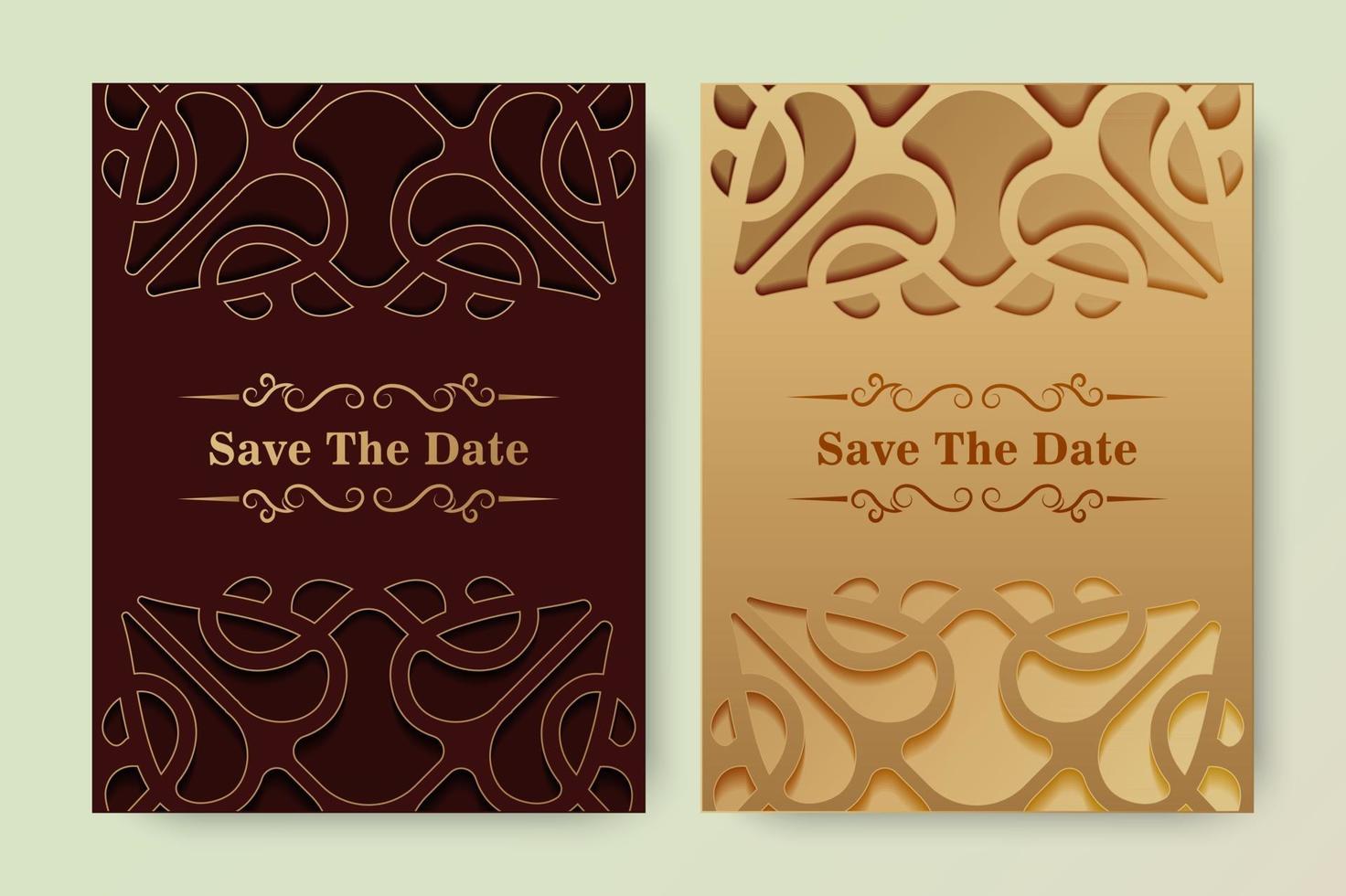 Luxury save the date with ornament logo vector