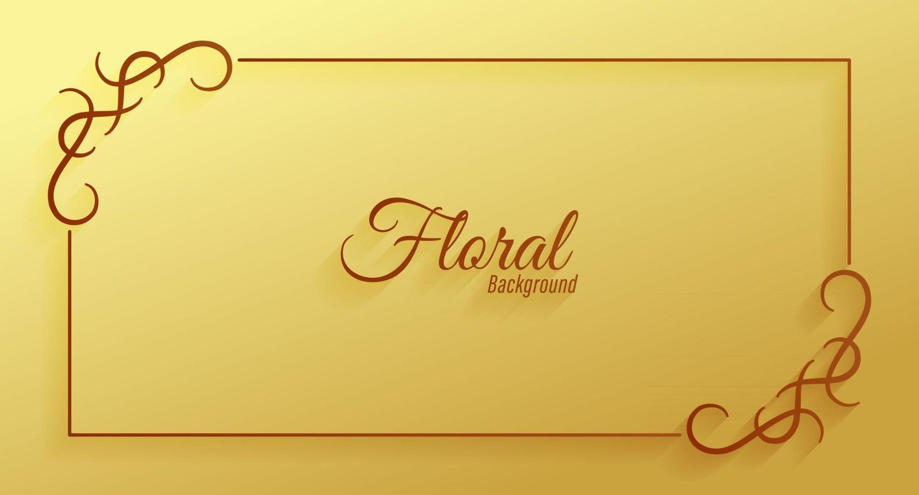 Gold Ornamental floral frame decorative design poster vector