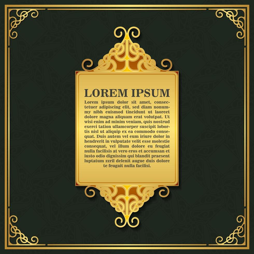 Luxury calligraphy square ornament frame line vector