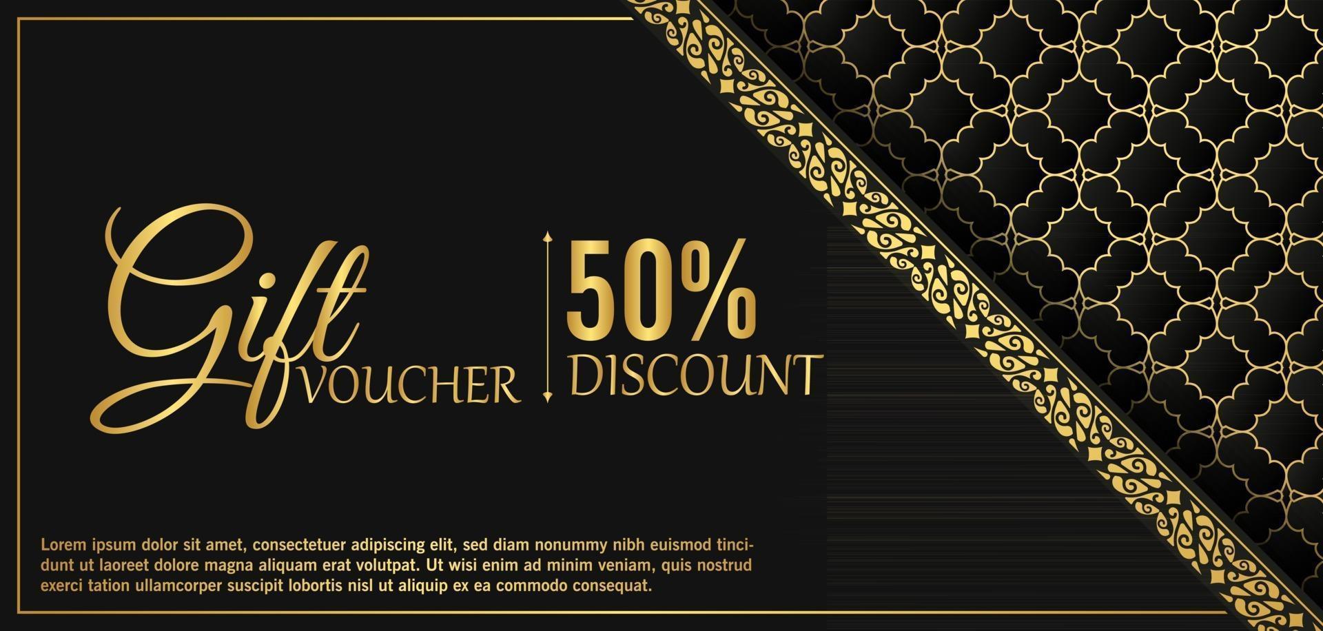 Gift Voucher Template With Gold Background Vector Image My Xxx Hot Girl