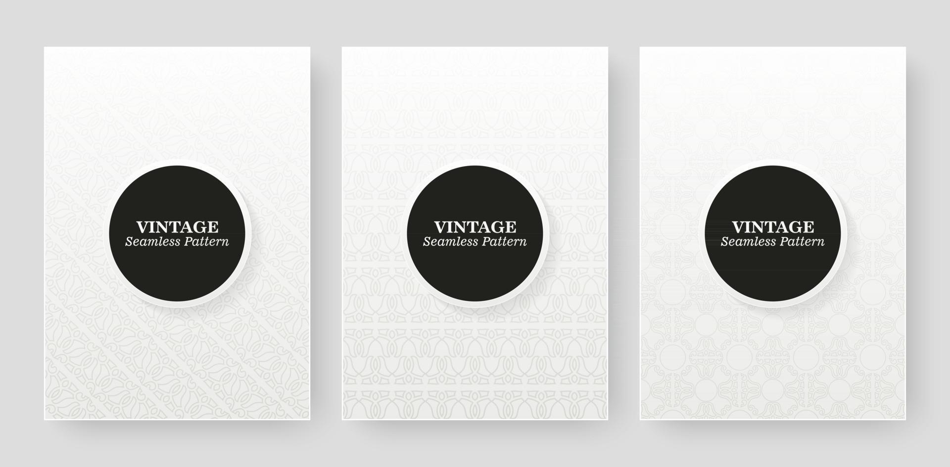 white cover collection elegant ornament pattern style vector