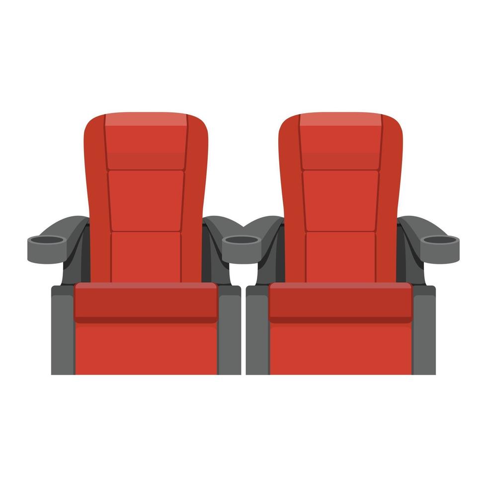 two cinema red chairs vector