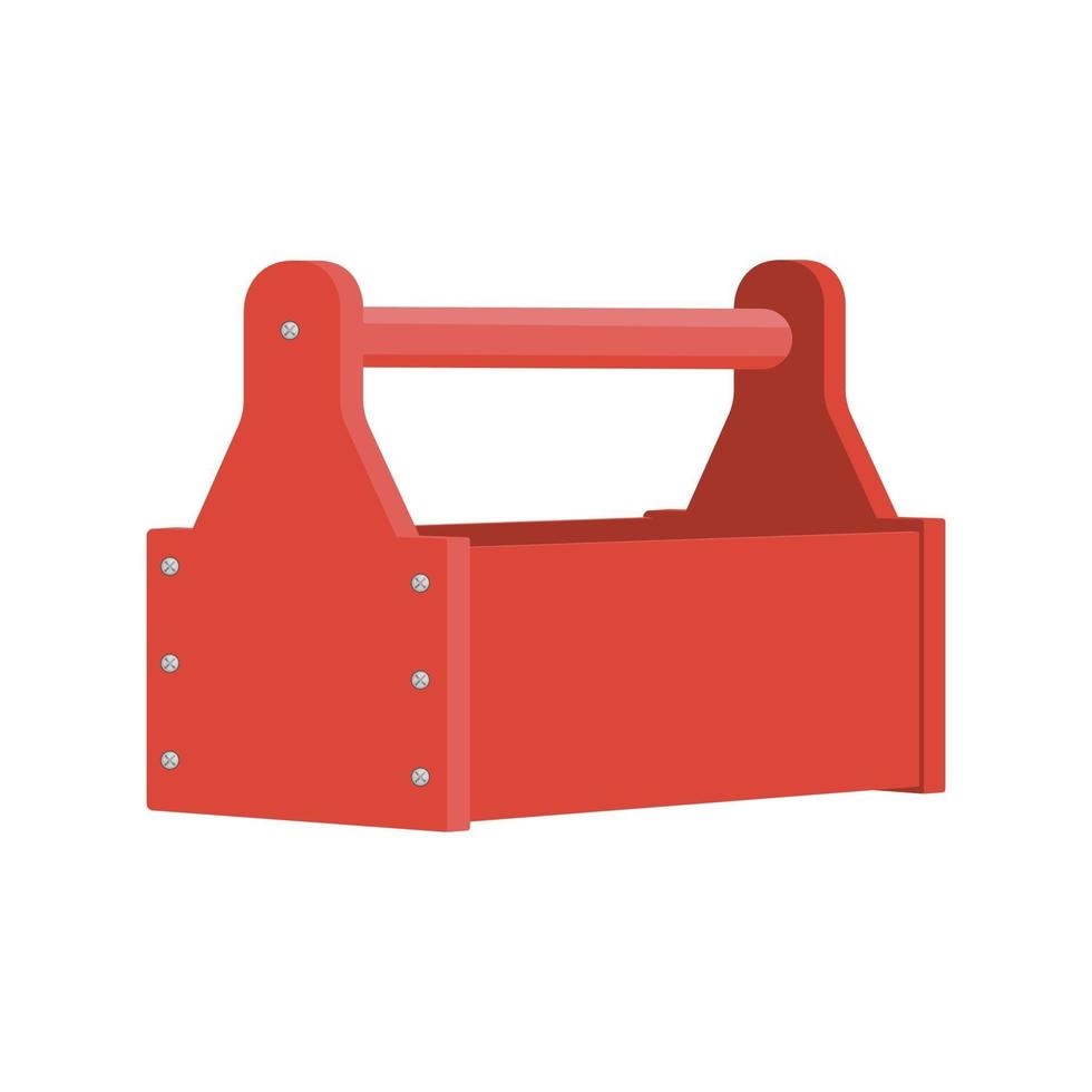 empty red wooden toolbox vector