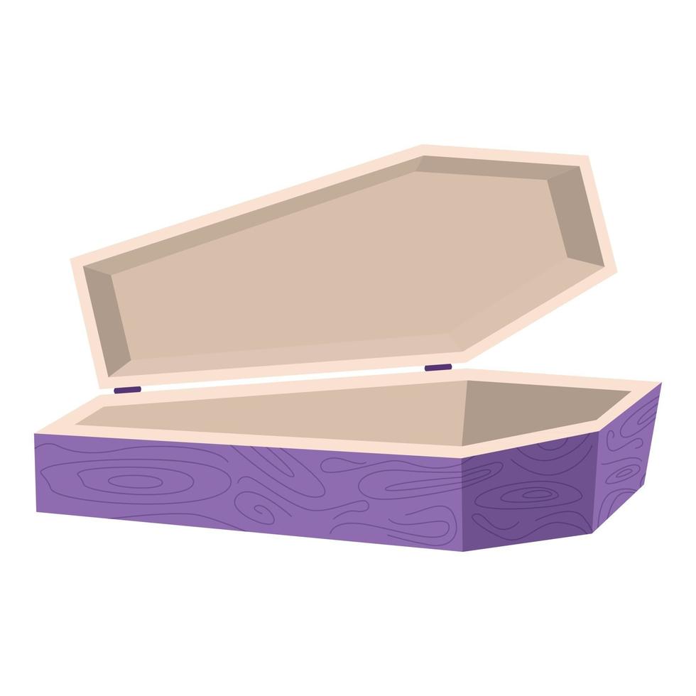 purple wooden coffin vector