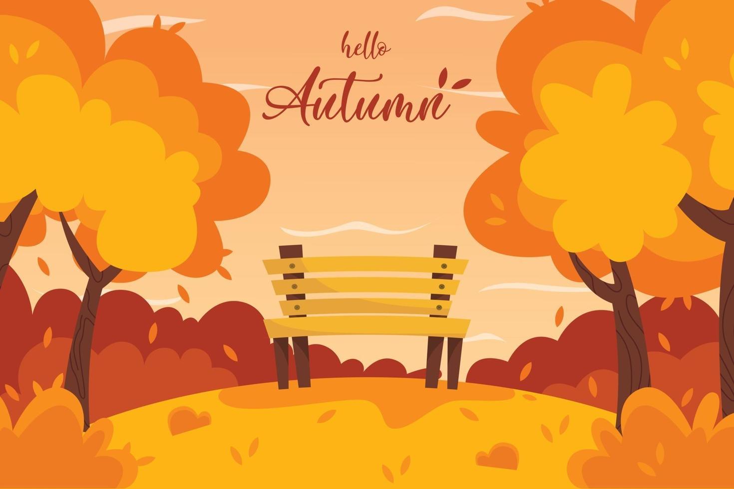 Park landscape, hello autumn background vector