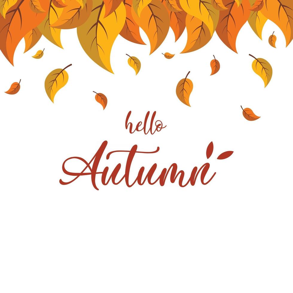 Hello Autumn logo background vector