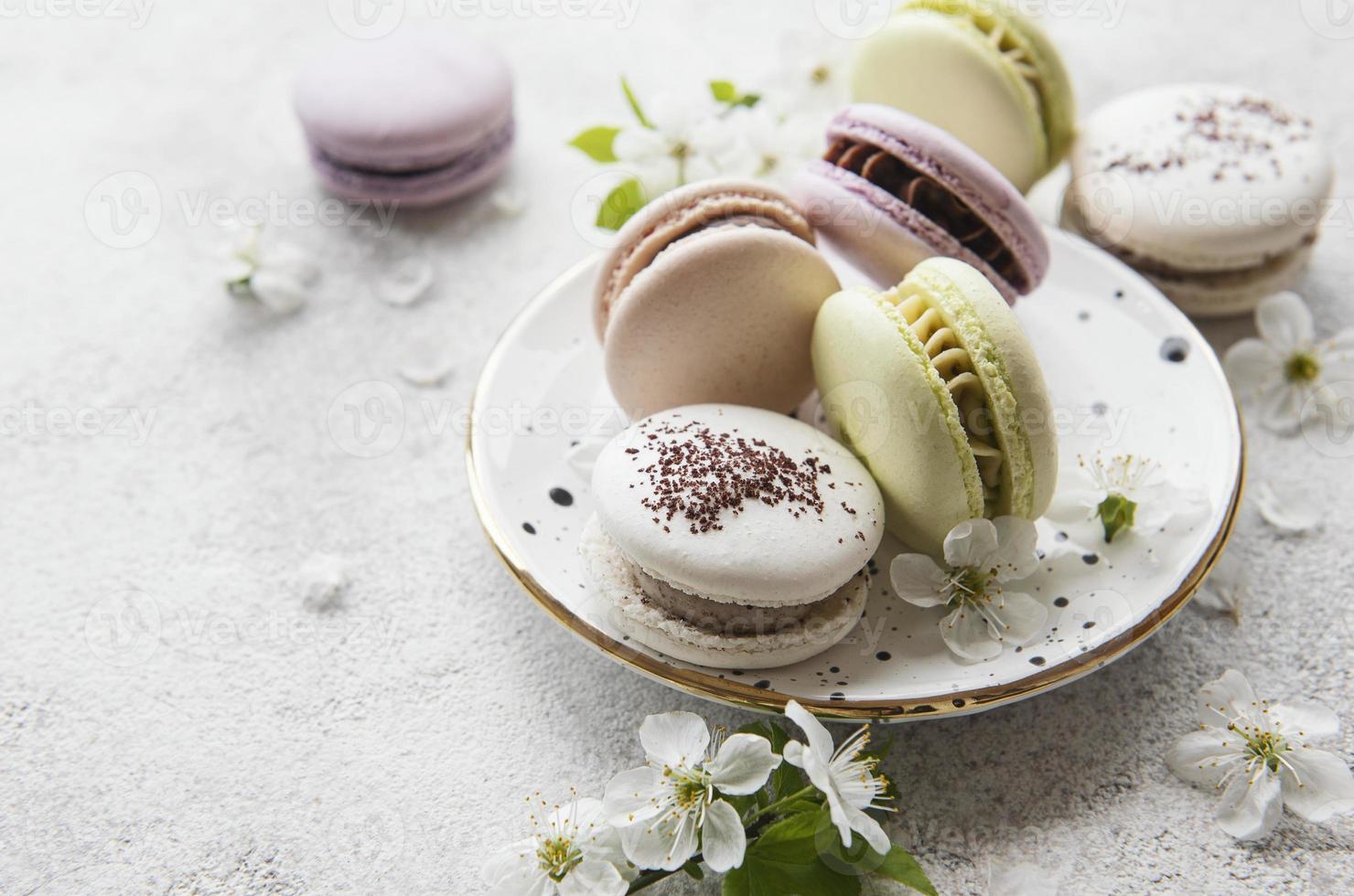 French sweet macaroons photo