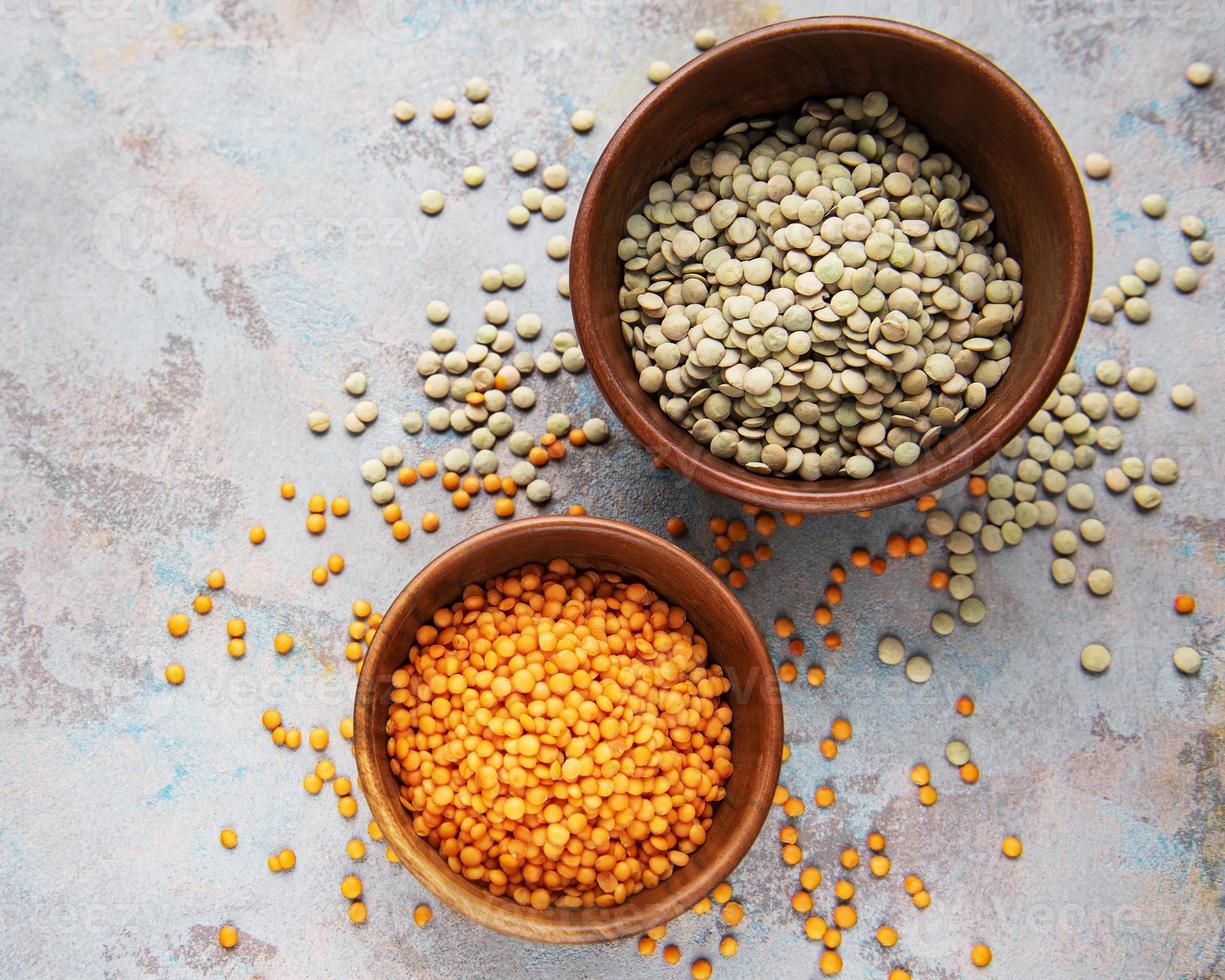 Different raw lentils photo