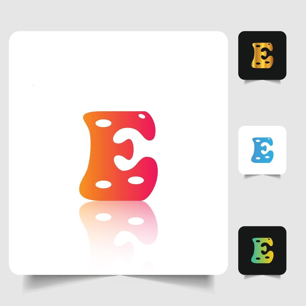 E letter logo professional abstract gradient design vector