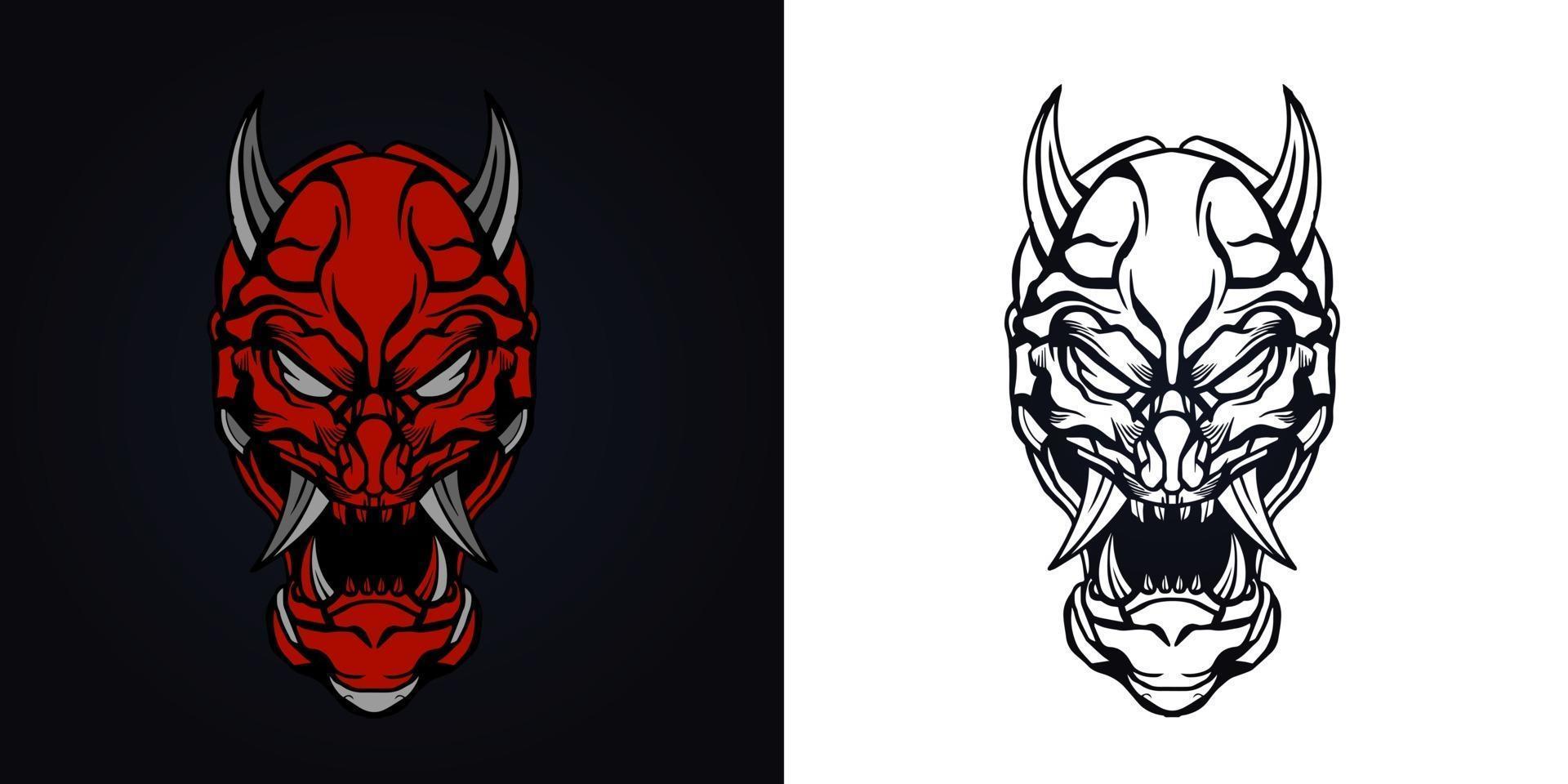 Ilustración de vector de logotipo de mascota enojado de Satanás