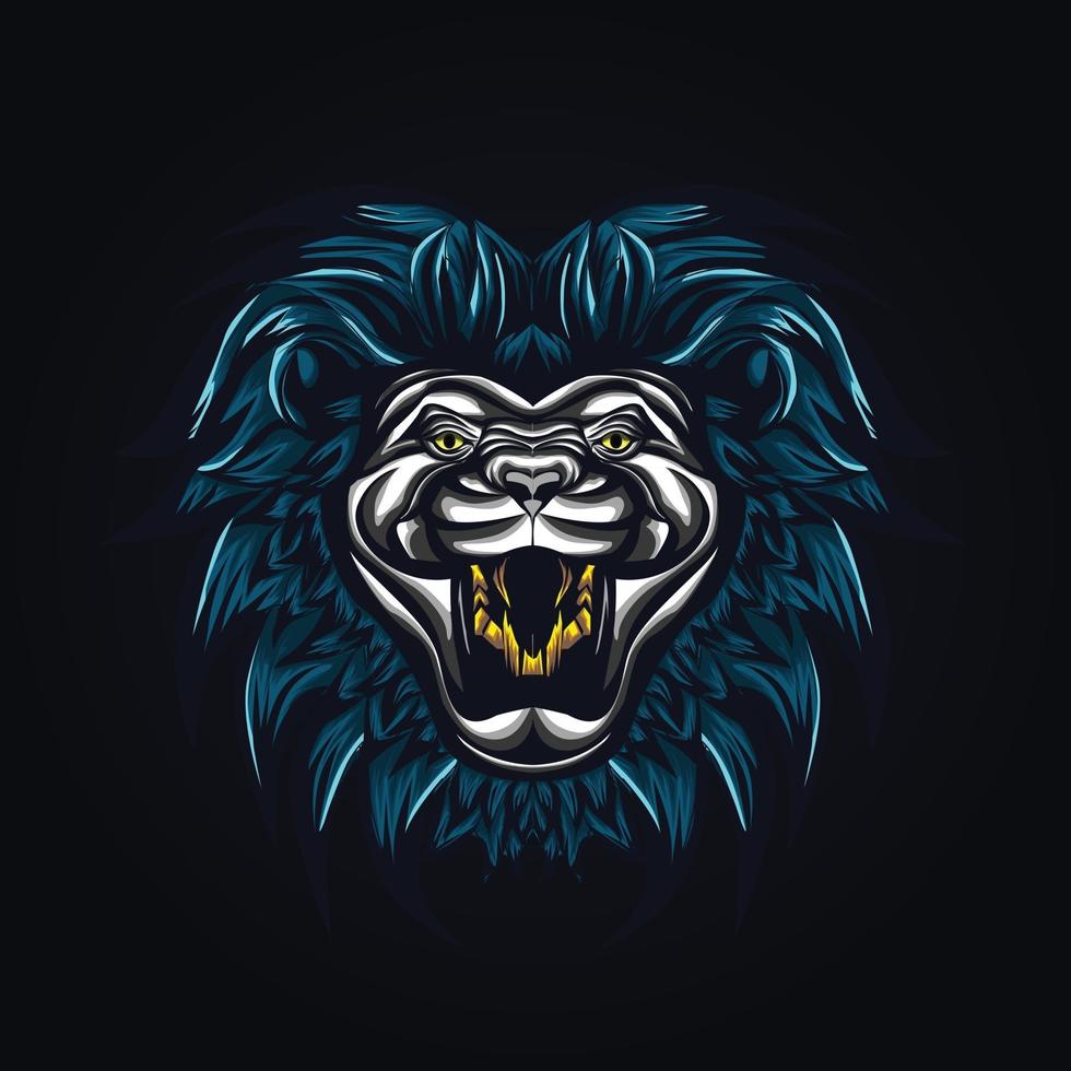 lion angry mascot logo vector illustration