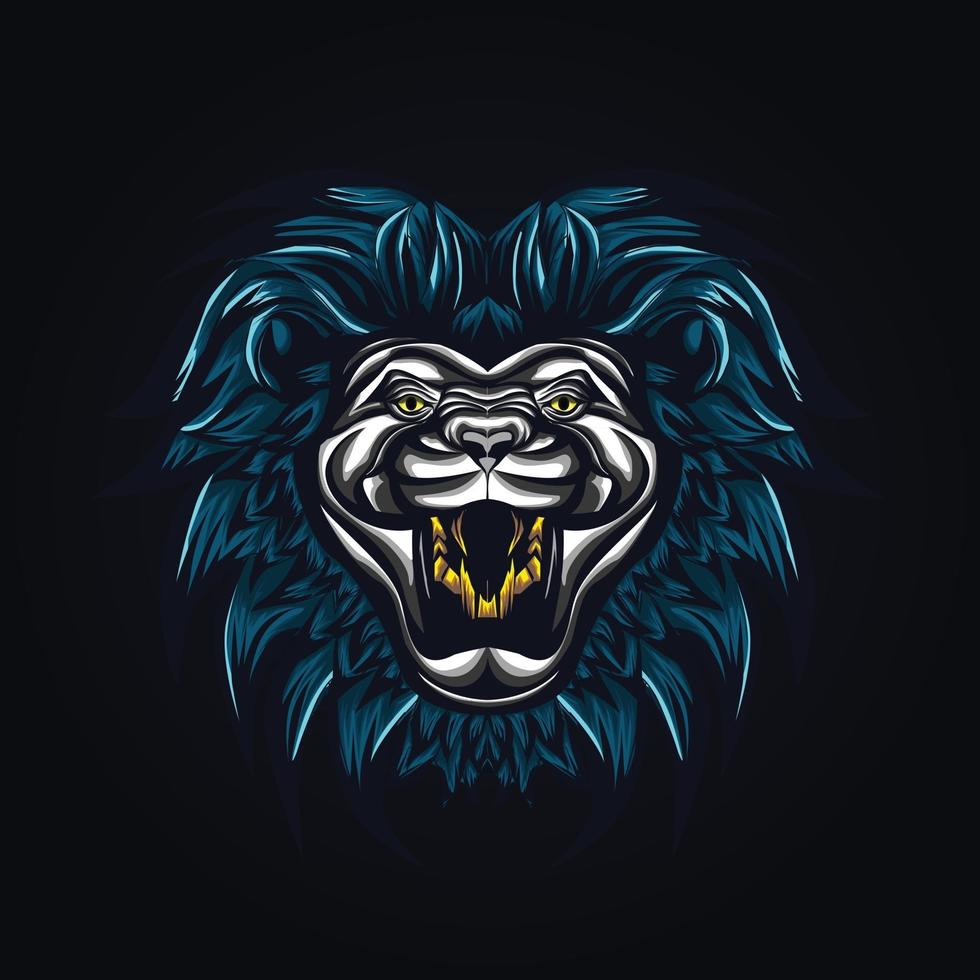 lion angry mascot logo vector illustration