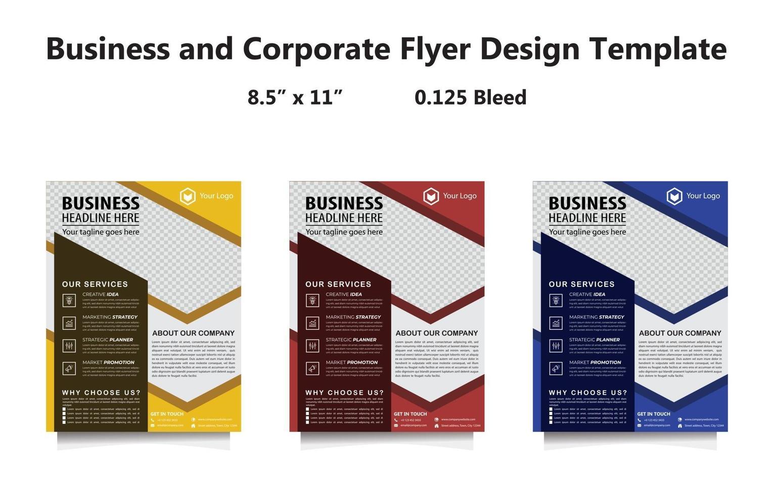 conjunto de plantillas de volante corporativo de negocios vector