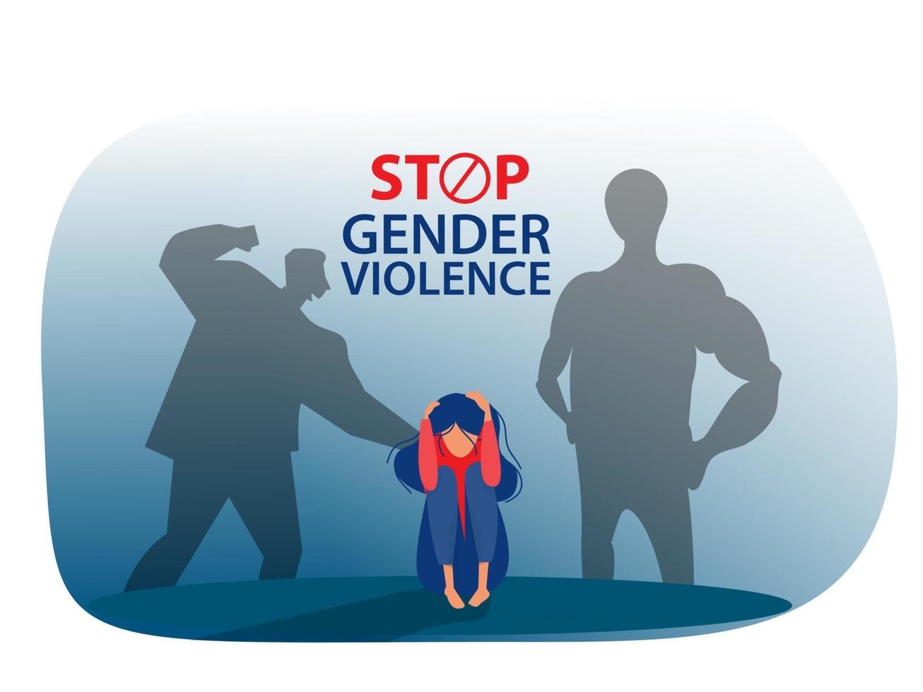 Detener la violencia de género del hombre o el concepto de violencia doméstica ilustrador vectorial vector