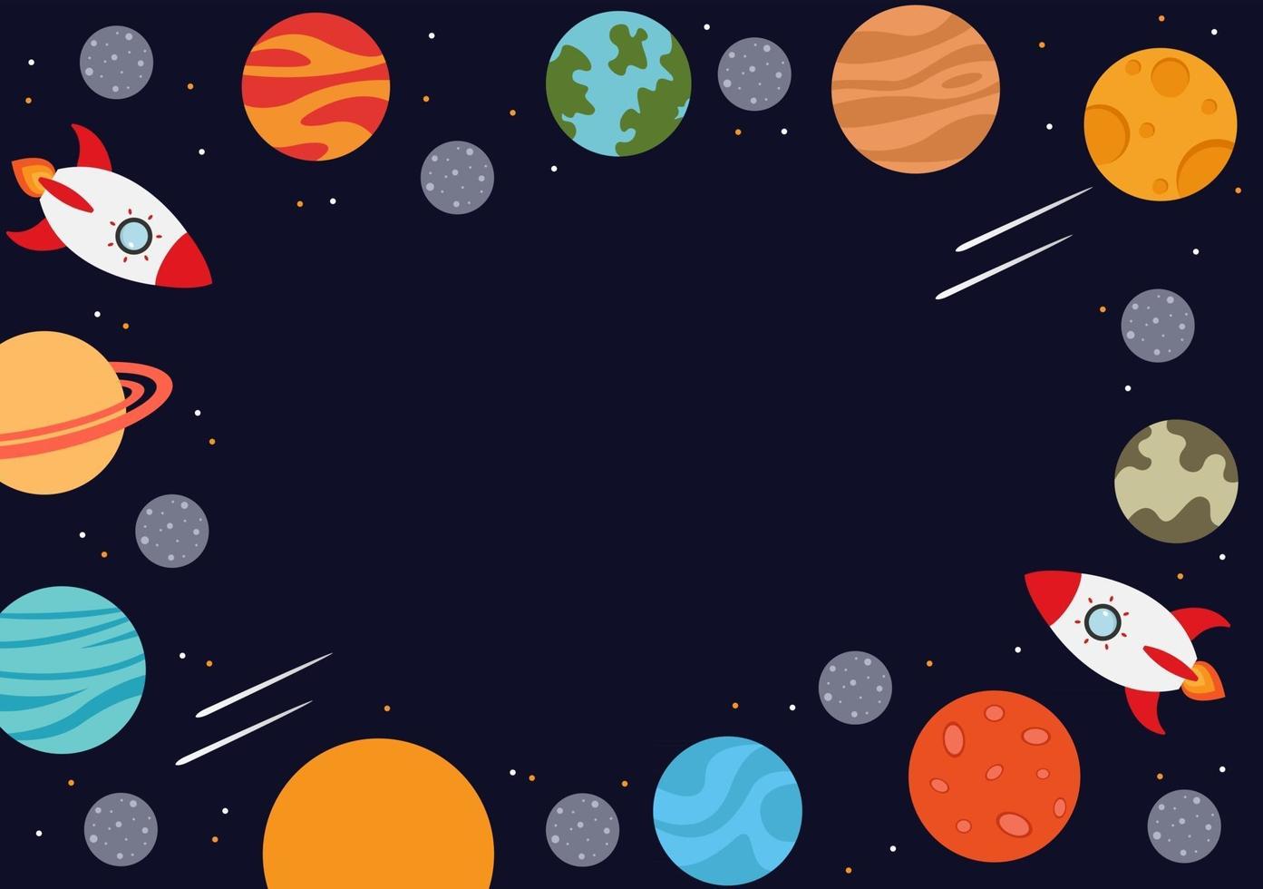 Astronaut With Rocket Background Illustration For Explore In Outer Space vector