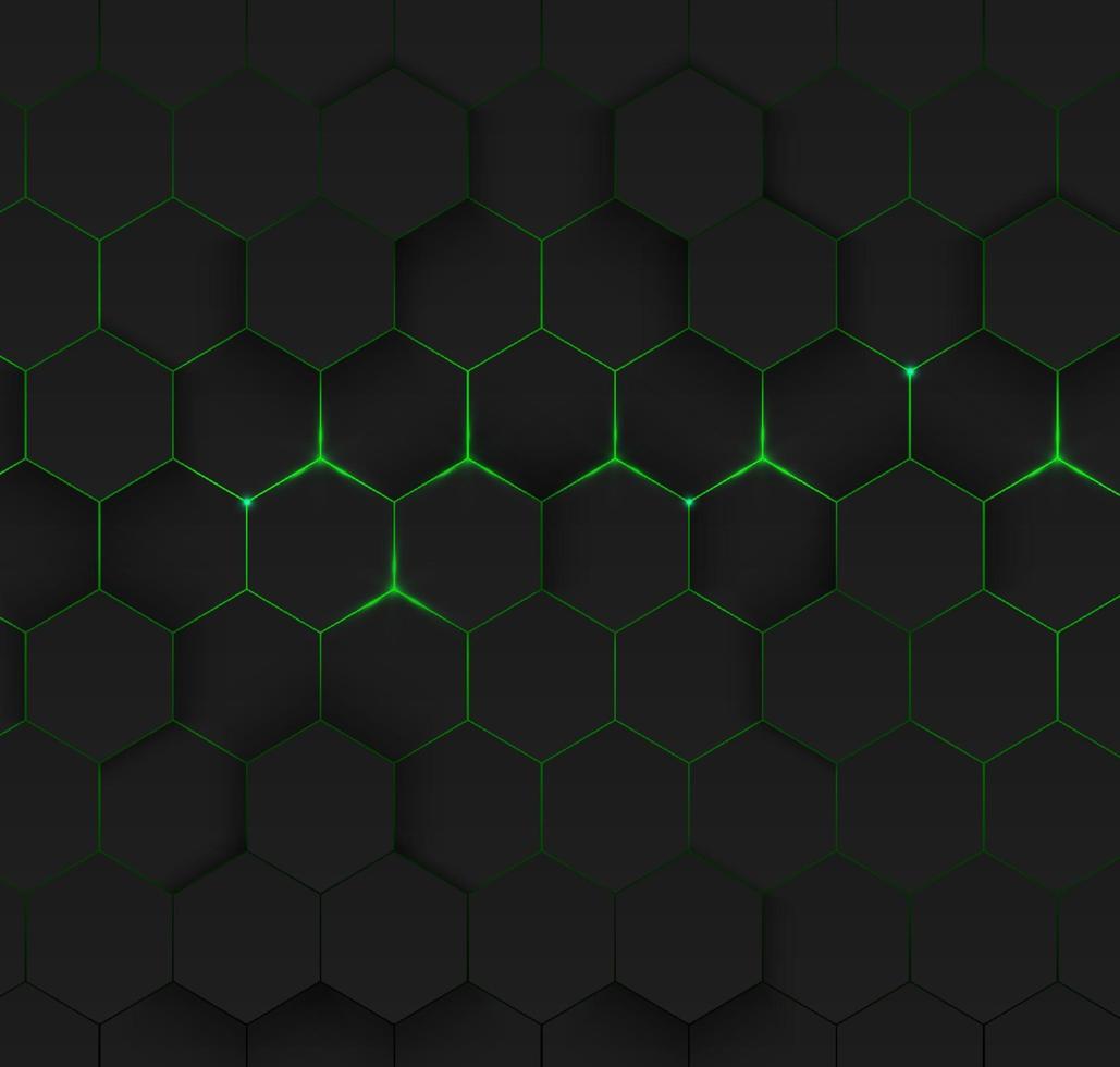 Concepto de tecnología futurista de fondo hexagonal verde abstracto vector