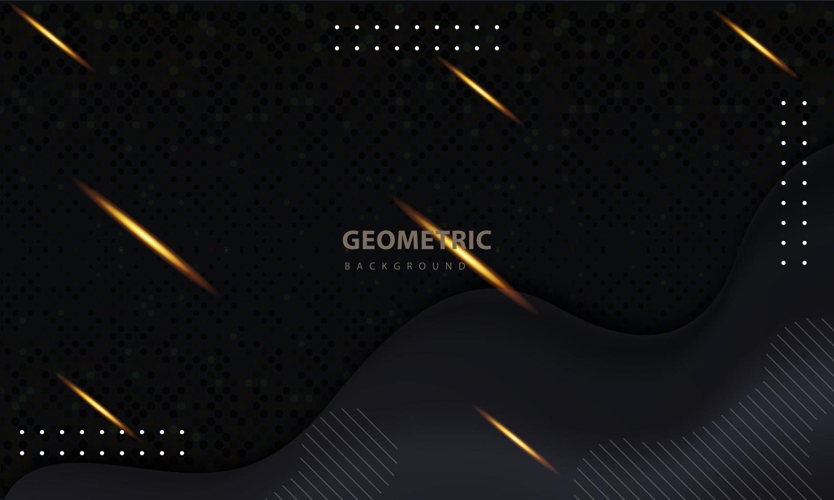 Abstract dark and gold light effect background vector