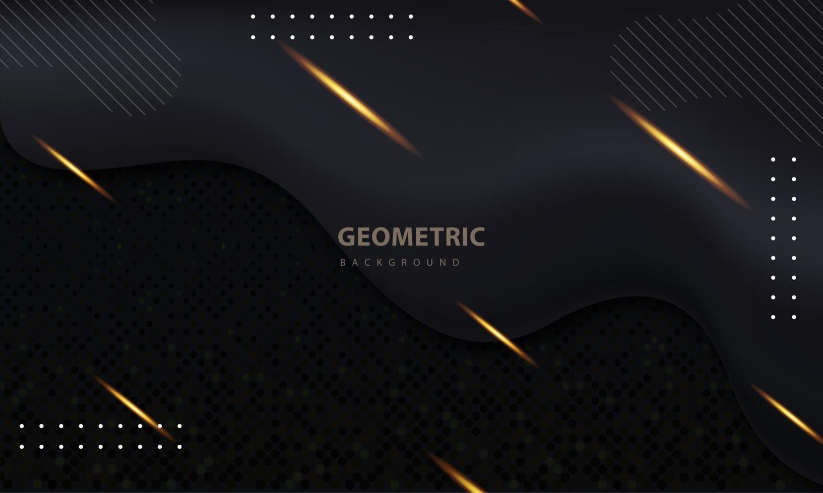Abstract dark and gold light effect background vector