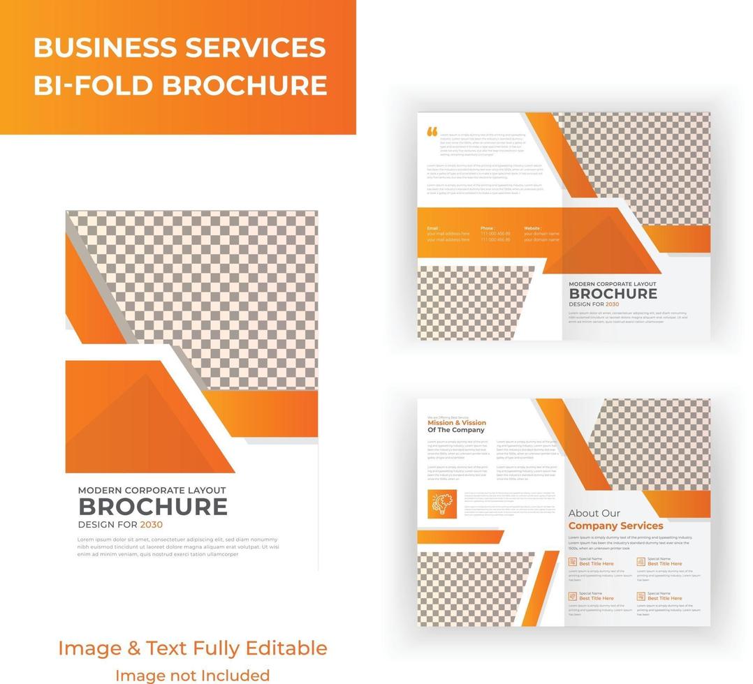 Creative Printable bi fold Brochure Template Design Layout with colorful gradient vector