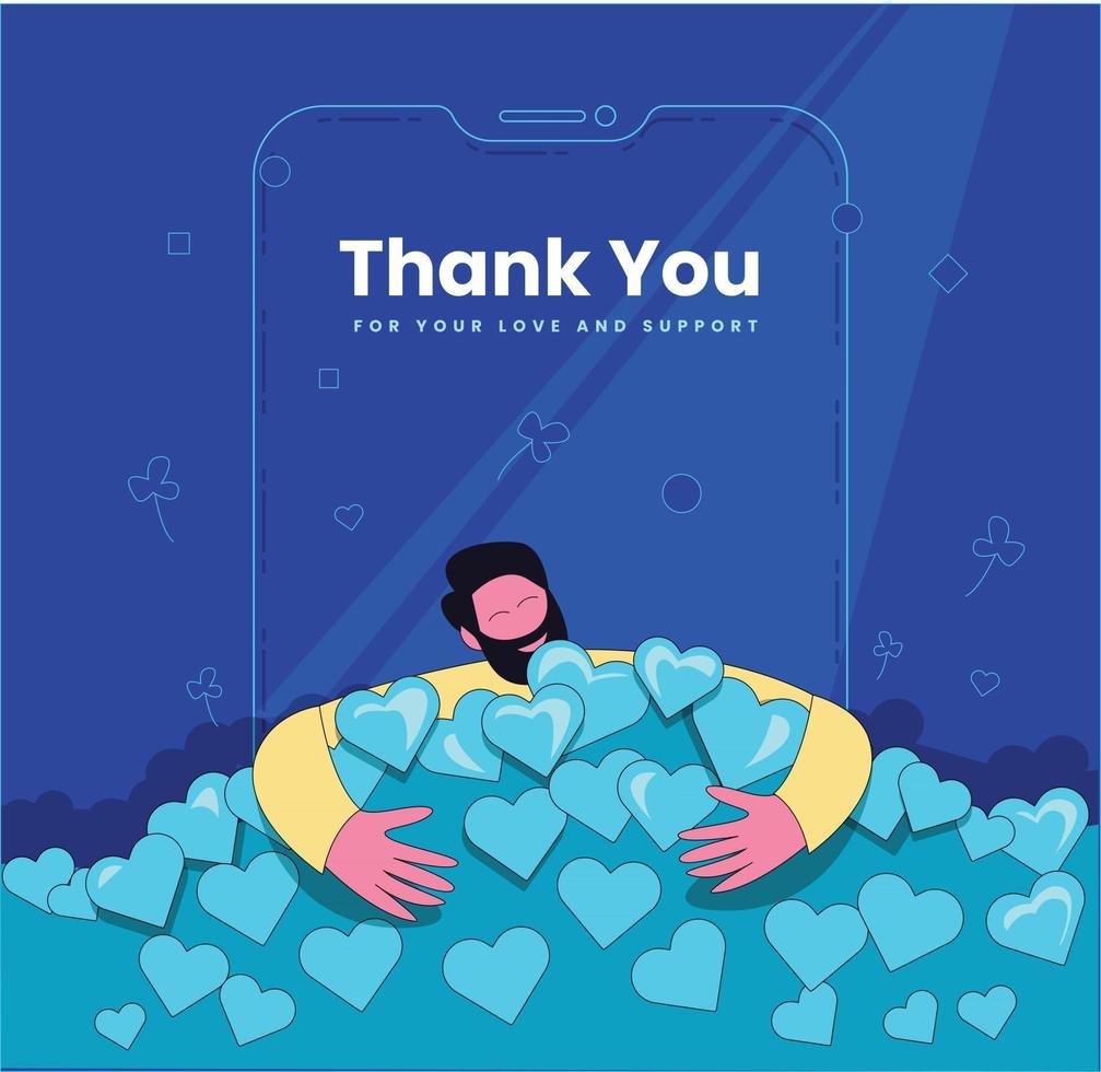 Thank you giving to followers in internet social networks illustration concept vector