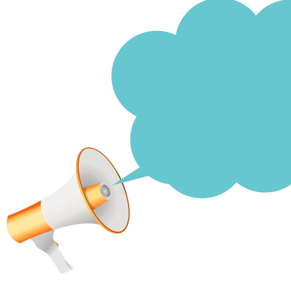 Megaphone with Speech Bubble Vector Illustration