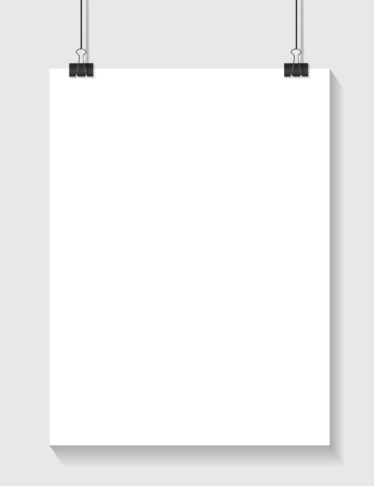 plantilla de papel blanco con lugar para el texto con clip vector