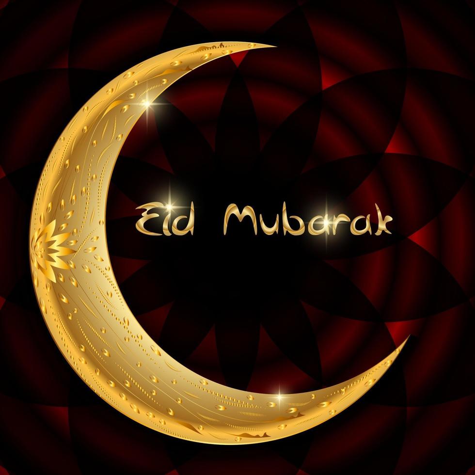Vector Illustration of Beautiful Greeting Card Design  Eid Mubarak for Muslim festival